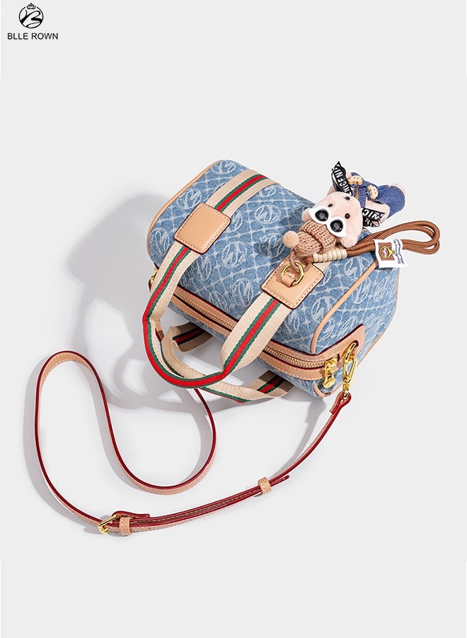 BLLE ROWN Women Mini Crossbody Bag with Bear Keychain Small Shoulder Handbag Adjustable Strap Stylish Compact Bag for Daily Use Shopping Travel Gift - Image 5