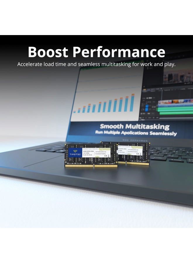Timetec 32GB KIT (2x16GB) DDR4 2666MHz (PC4-2666V) PC4-21300 SODIMM Laptop RAM – 260-Pin 1.2V CL19 Non-ECC Unbuffered Memory Module for Laptop, Notebook, Mini PC, All-in-One - Image 3