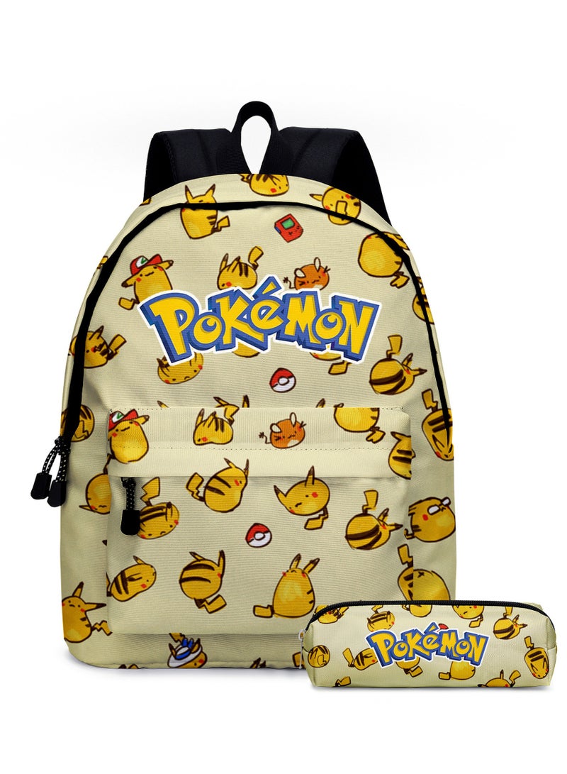 Pokemon Pikachu Cartoon Backpack Two-Piece Student School Bag - Image 1