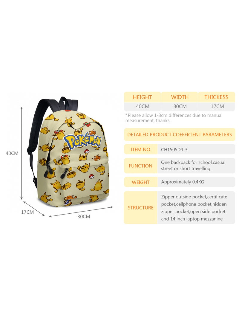Pokemon Pikachu Cartoon Backpack Two-Piece Student School Bag - Image 2