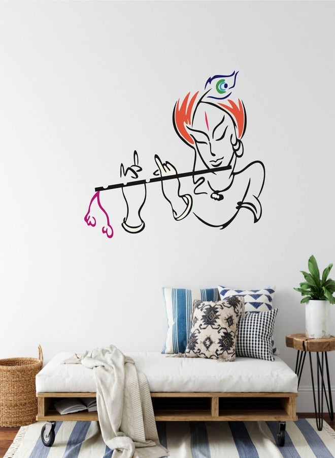 Sticker Yard Krishna with Flute Vinyl Wall Sticker for Living Room/Bedroom/Office and All Decorative Wall Stickers 73X48 CM - Image 2