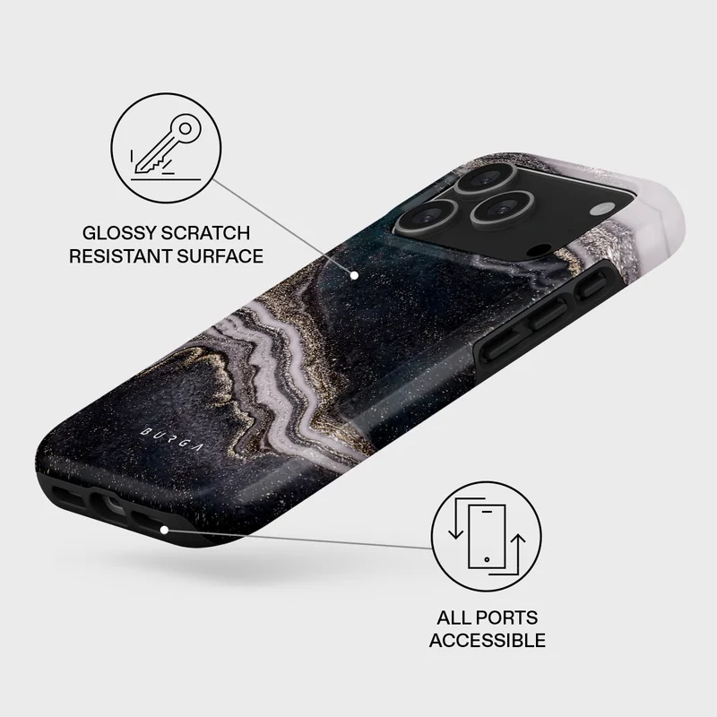 BURGA iPhone 17 Pro Magic Night Premium Case Compatible with Hybrid Dual-Layer Hard Shell + Silicone Protection - Scratch-Resistant Shockproof Mobile Cover