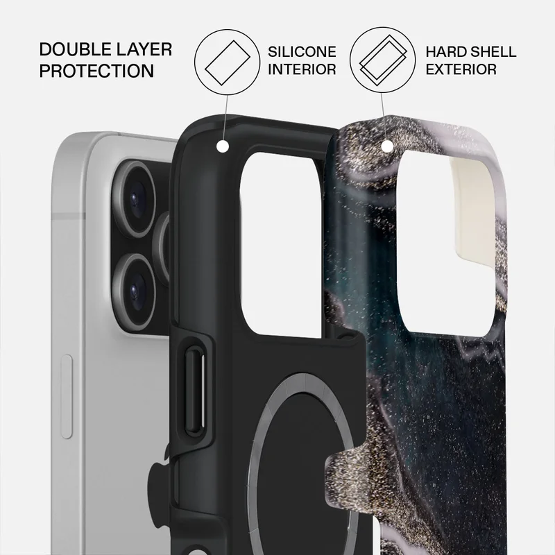 BURGA iPhone 17 Pro Magic Night Premium Case Compatible with Hybrid Dual-Layer Hard Shell + Silicone Protection - Scratch-Resistant Shockproof Mobile Cover