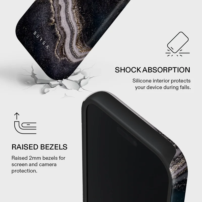 BURGA iPhone 17 Pro Magic Night Premium Case Compatible with Hybrid Dual-Layer Hard Shell + Silicone Protection - Scratch-Resistant Shockproof Mobile Cover