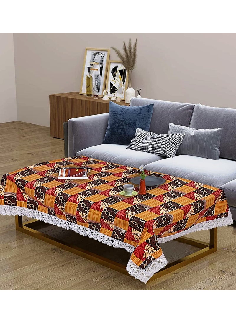 craft city CRAFT CITY Multi Color Flower Printed Center/Dining Table Cover for 2/4/6 Seater Table Cloth/Water and dust with Oil-Proof PVC Rectangular Shape (40x60 inch)  - Image 1