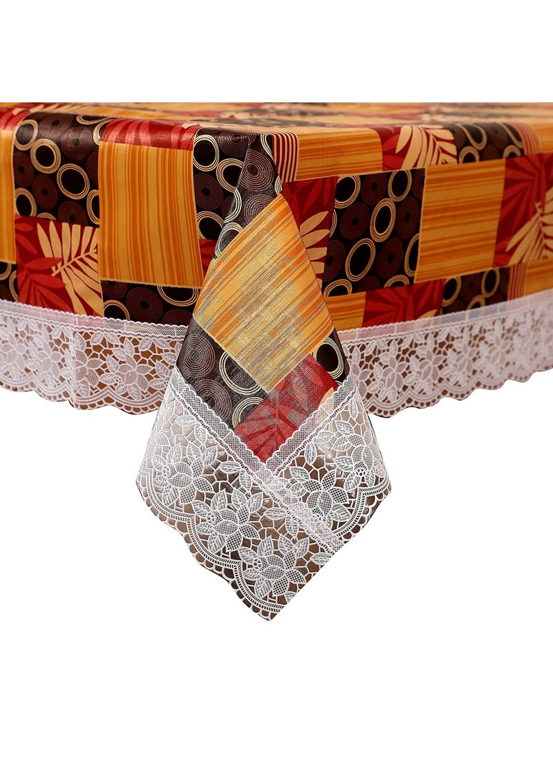 craft city CRAFT CITY Multi Color Flower Printed Center/Dining Table Cover for 2/4/6 Seater Table Cloth/Water and dust with Oil-Proof PVC Rectangular Shape (40x60 inch)  - Image 2