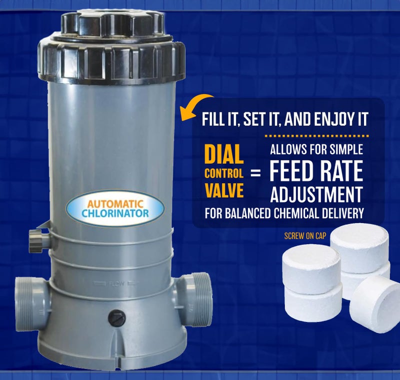Poolzilla Automatic Chlorinator | for In-ground Swimming Pools | in-line Chlorine Feeder | Holds Up to 9 Pounds of Tablets - Image 2