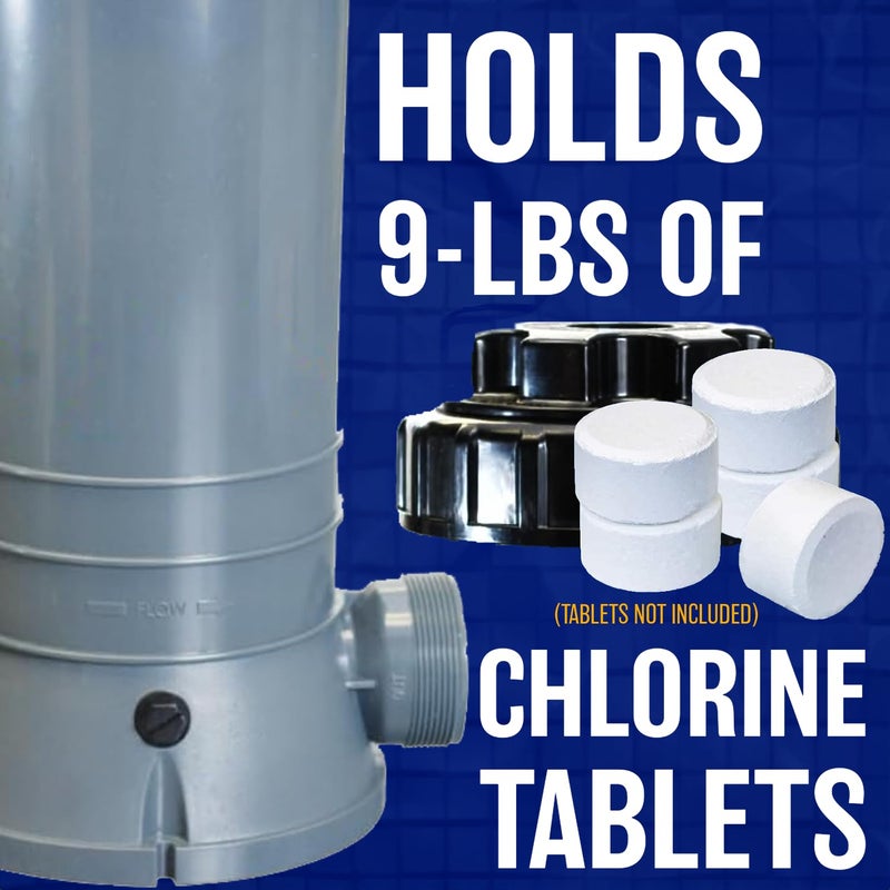 Poolzilla Automatic Chlorinator | for In-ground Swimming Pools | in-line Chlorine Feeder | Holds Up to 9 Pounds of Tablets - Image 5