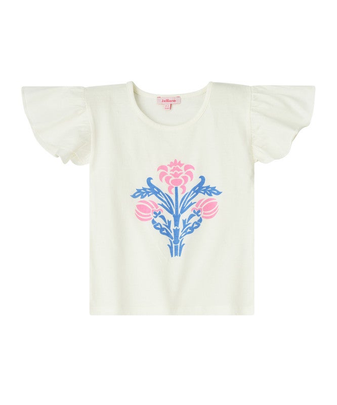 Jelliene FLUTTER SLEEVE BLOSSOM TEE WITH FLORAL PRINT - Image 1