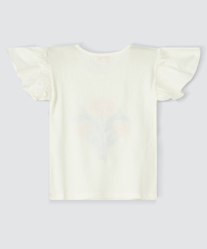 Jelliene FLUTTER SLEEVE BLOSSOM TEE WITH FLORAL PRINT - Image 2