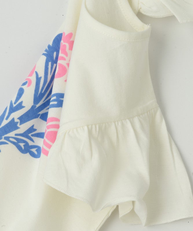 Jelliene FLUTTER SLEEVE BLOSSOM TEE WITH FLORAL PRINT - Image 3
