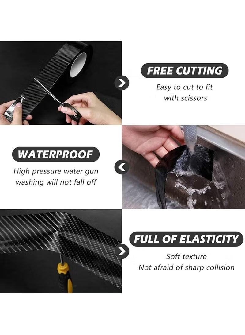 Anti-Scratch Anti-Collision Adhesive Strip Car Door Edge Guard Protector Strip Car Door Scuff Plate Protectors Black Matte Tape for Rear Bumper/Door - Image 2