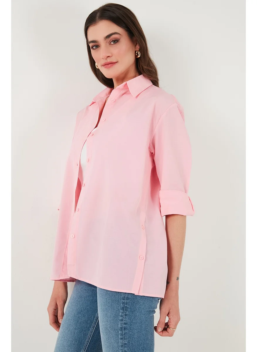 Lela Cotton Regular Fit Buttonable Slit Detail Shirt Women's Shirt 6772920