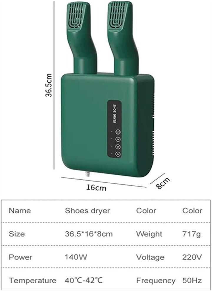 Generic - New Boots Shoe Dryer, Glove Dryer, 1-3 Hours Timer, Folding Design - For Shoes, Gloves, Hats, Socks, Ski Boots (Green) - Image 1
