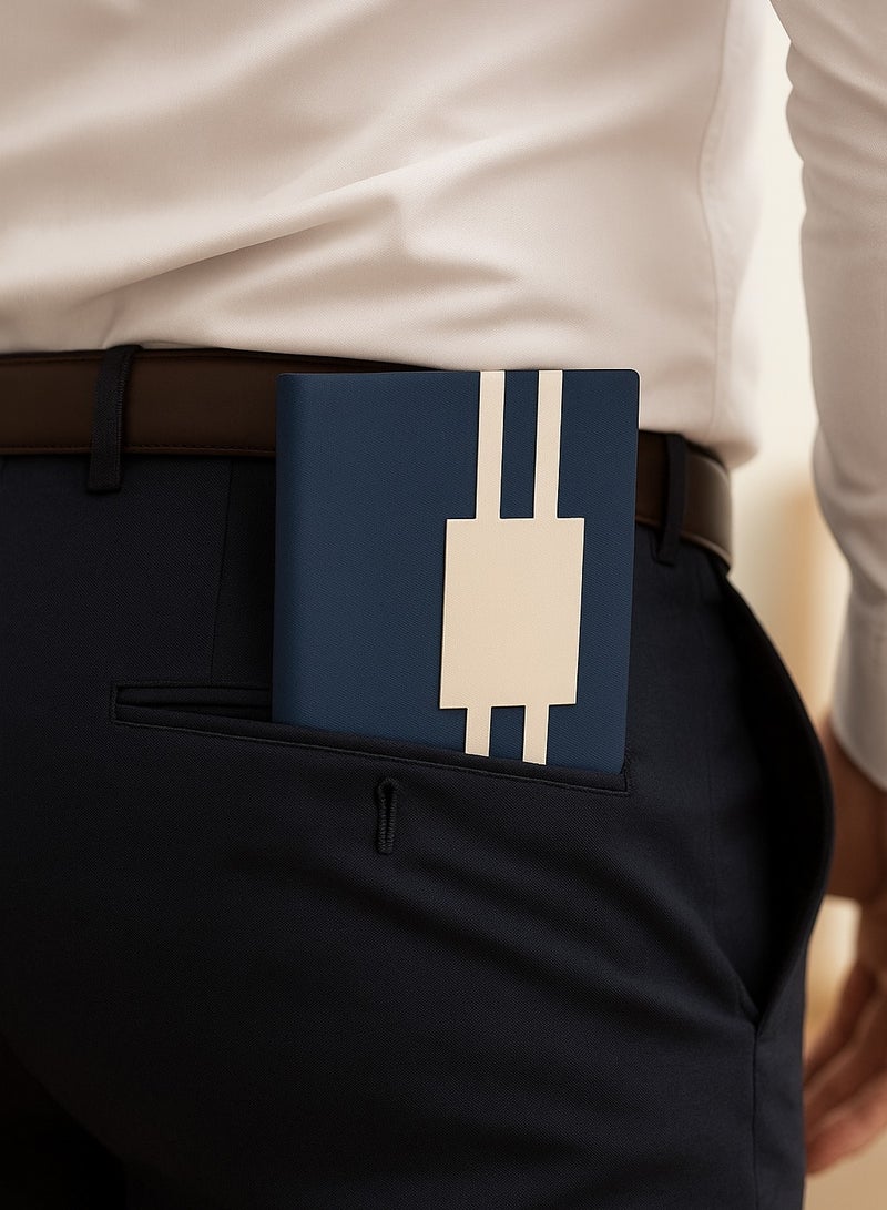 zoba محفظة كروت ألومنيوم بتصميم عصري – حماية RFID لحفظ البطاقات البنكية والشخصية- ازرق غامق  - Image 3