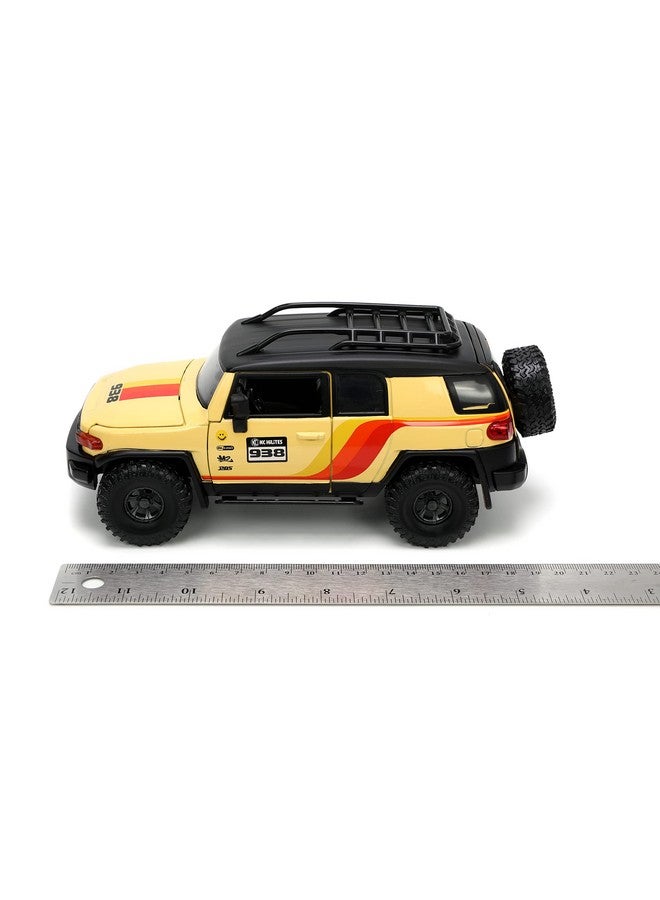 Jada Toys شاحنات فقط 1:24 تويوتا FJ كروزر مع رف سيارة مصبوبة باللون الأصفر، ألعاب للأطفال والبالغين - Image 3