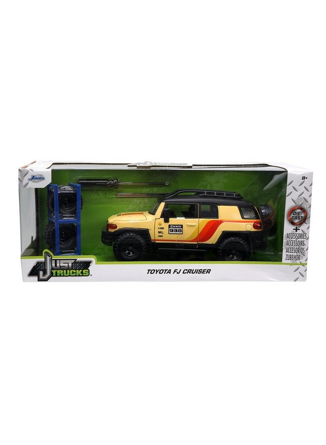 Jada Toys شاحنات فقط 1:24 تويوتا FJ كروزر مع رف سيارة مصبوبة باللون الأصفر، ألعاب للأطفال والبالغين - Image 4