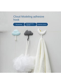 Y&D 3PCS Simple Hook Strong Adhesive Wall Hanging Wall Seamless Bearing Bathroom Kitchen Hook Paste Hook-Nebula Hook-Blue Three Pack  - Image 2