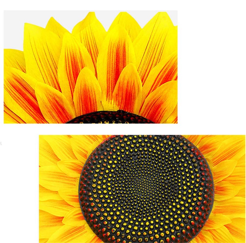 Ulfanit 3D Sunflower Wall Decals - 4pcs in 8inch & 10inch Lifelike Removable Art DIY Sunflower Decor for Kindergarten, Birthday Party, Home, Girl's Room - Image 4