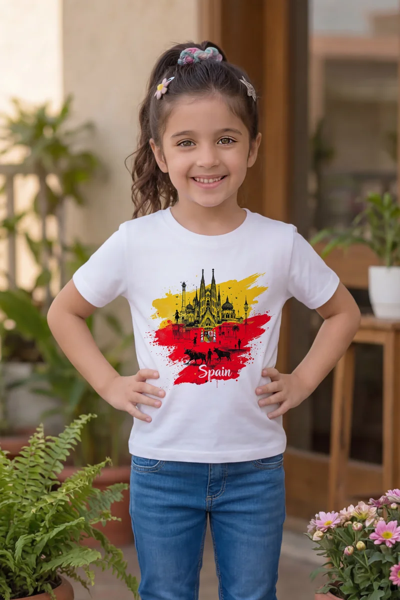 Funkaar white FUNKAAR Spain Flag Graphic T-shirt for Boys & Girls  | Best Price UAE