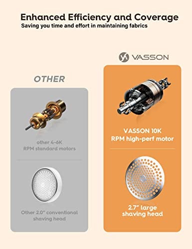 VASSON Fabric Shaver, Electric Lint Remover Rechargeable, Lint Shaver, Sweater Shavers to Remove Pilling, Sweater Defuzzer, Depillers for Clothes, Furniture (Ivory White) - Image 5