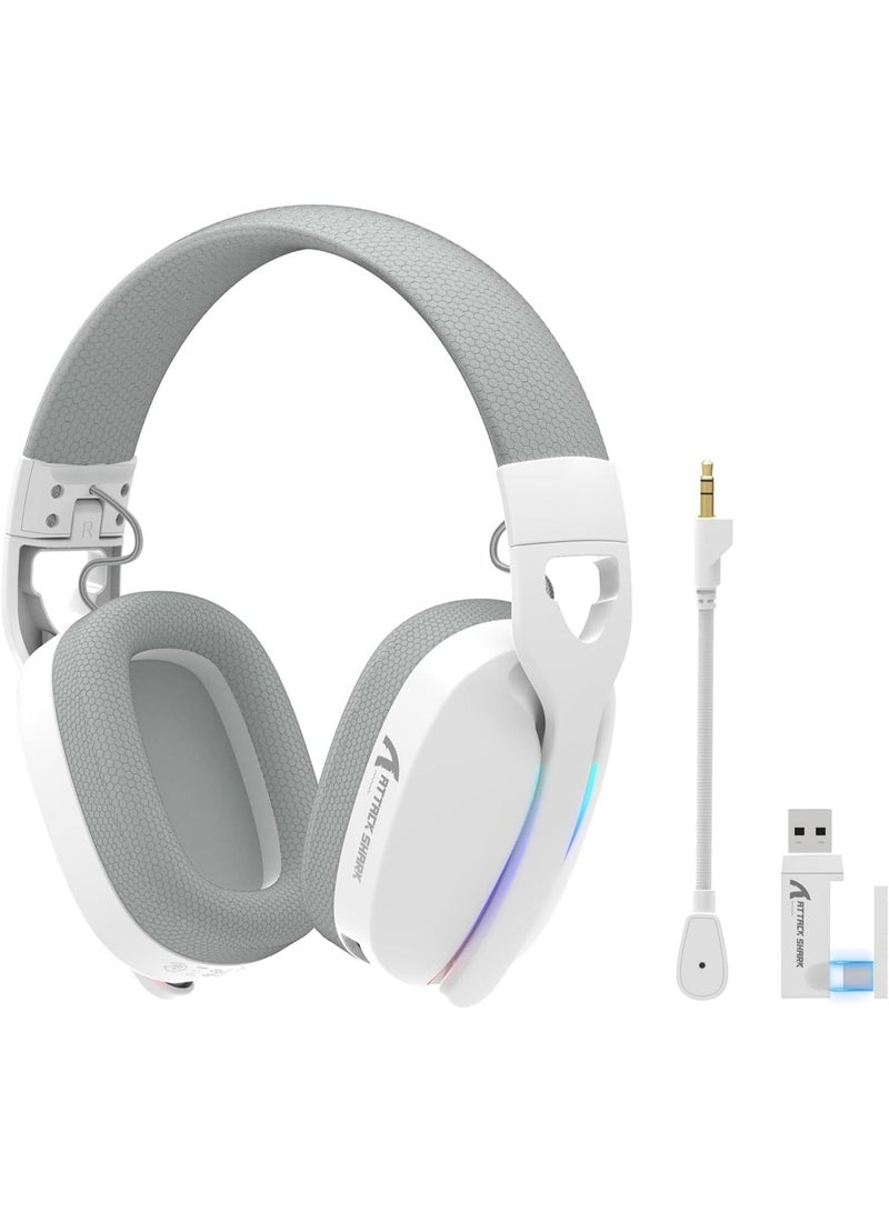 ATTACK SHARK L90 Wireless Gaming Headset Bluetooth 5.3 2.4GHz 3.5mm Wired 7.1 Surround Sound Noise Cancelling Mic RGB Foldable Over Ear Headphones for PC PS5 Mobile - Image 1