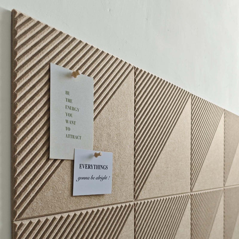 AkuDecor Large Cork Board for Walls 48"x 36", 12 Pack Felt Wall Tiles with Safe Removable Adhesive Tabs, Cork Board for Office,Pinboard Bulletin Board - Tan - Image 5