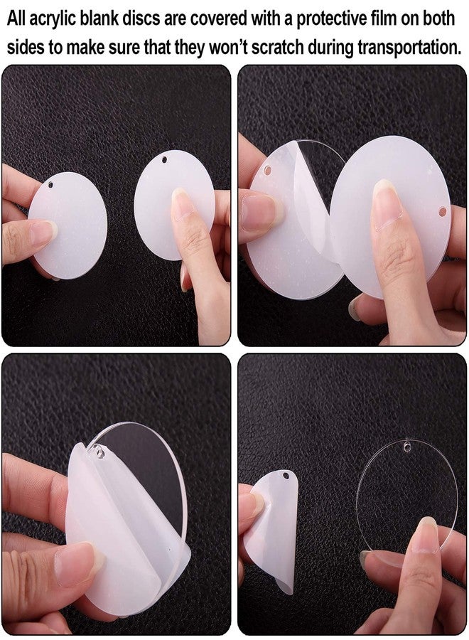 Duufin 108 Pieces Acrylic Keychain Blanks with Key Chain Rings 2 Inch Acrylic Round Ornament Blanks with Hole Clear Acrylic Circle Disc Blank for DIY Projects and Crafts - Image 4