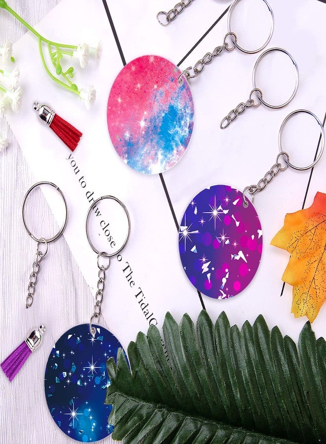 Duufin 108 Pieces Acrylic Keychain Blanks with Key Chain Rings 2 Inch Acrylic Round Ornament Blanks with Hole Clear Acrylic Circle Disc Blank for DIY Projects and Crafts - Image 5