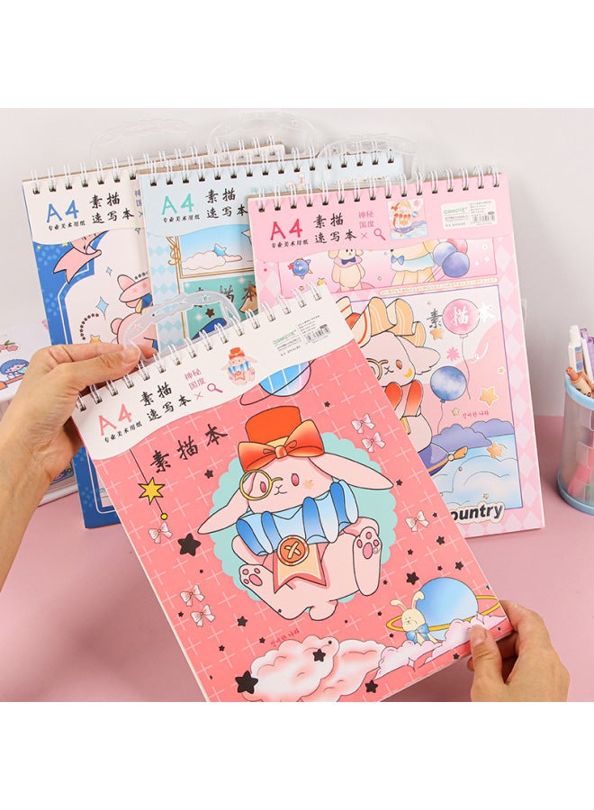 Fiber Sketchbook A4 Thickeneded Art Student Blank Picture Book Hand-painted Colored Lead Drawing Paper Painting Adult Kidsren Sketch Paper - Image 2