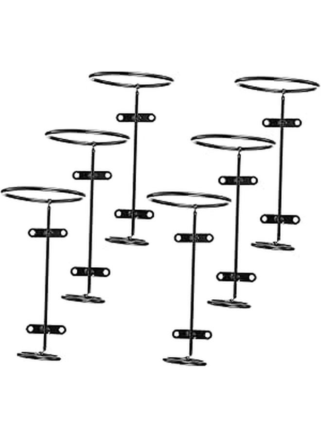 6Pcs Black Downward Wine Bottle Rack Wall Mounted Space Saving Storage Holder - Image 1