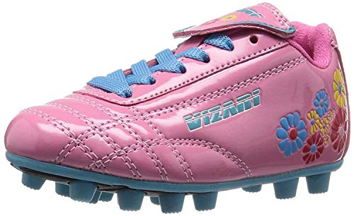 Vizari Blossom Soccer Cleats for Girls, Boys, Toddler | Youth Firm Ground FG Athletic Outdoor Football Shoes for Little/Big Kid Pink/Blue - Image 1