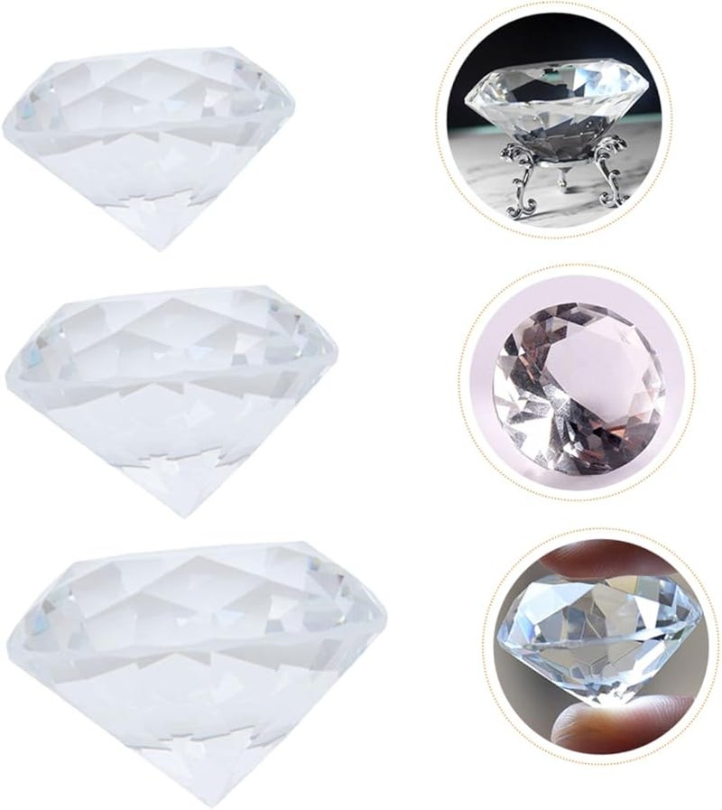 3Pcs Clear Crystal Diamond Decor Artificial Diamonds for Home Office Desk Decoration Photo Props - Image 4