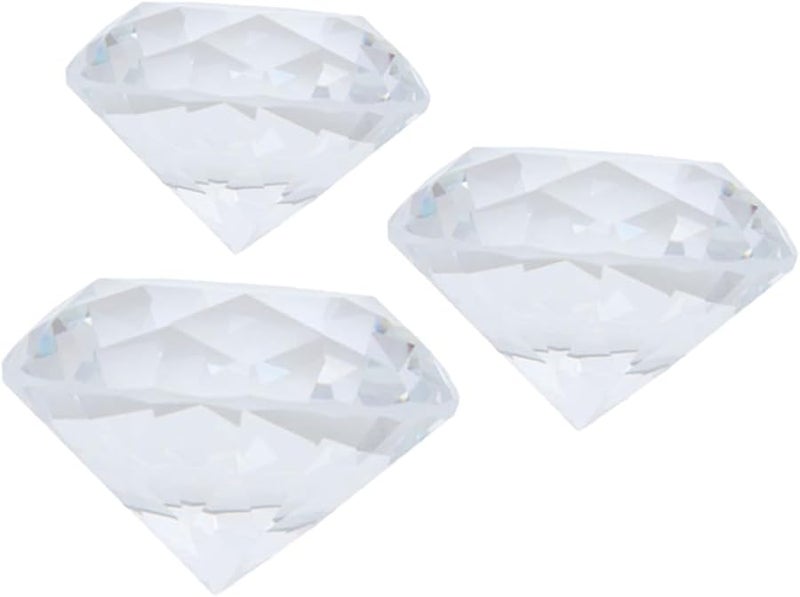 3Pcs Clear Crystal Diamond Decor Artificial Diamonds for Home Office Desk Decoration Photo Props - Image 1