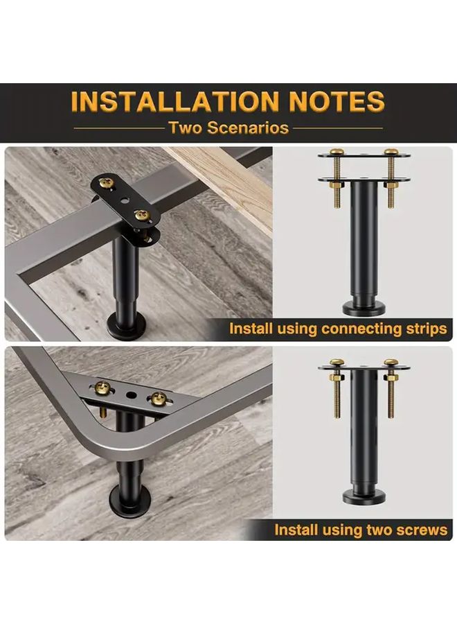 Heavy Duty Adjustable Bed Legs 2pcs 10 17 Inch Extra Sturdy Steel Frame Support - Image 5
