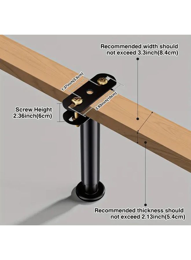 Heavy Duty Adjustable Bed Legs 2pcs 10 17 Inch Extra Sturdy Steel Frame Support - Image 4