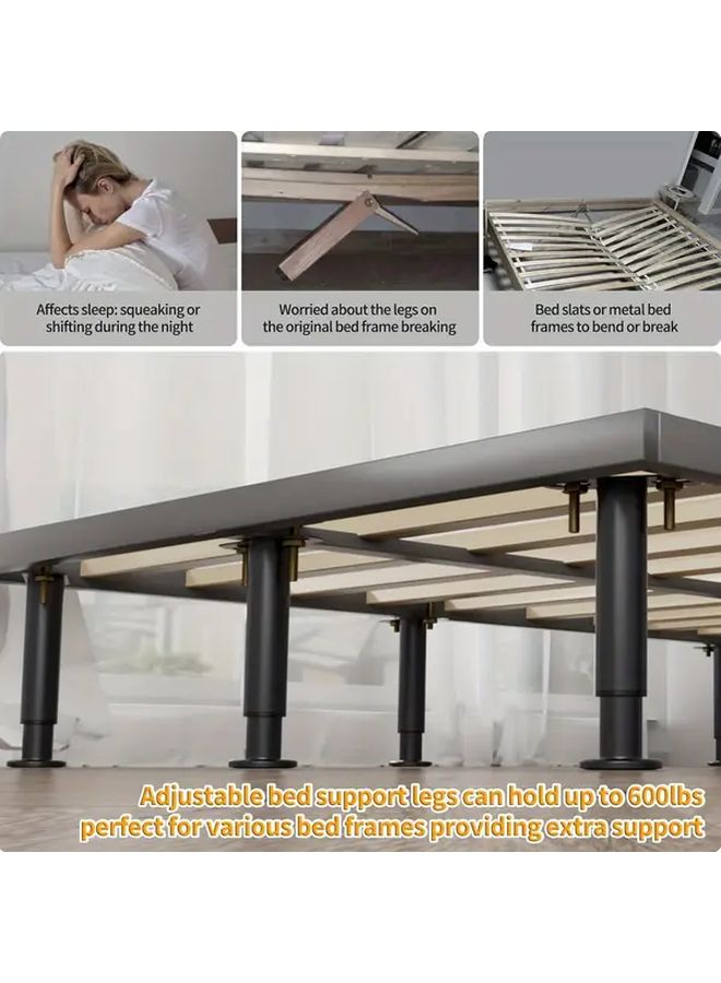 Heavy Duty Adjustable Bed Legs 2pcs 10 17 Inch Extra Sturdy Steel Frame Support - Image 2
