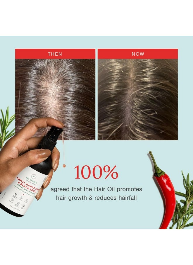 Juicy Chemistry Chilli, Horsetail & Blackseed Hair Oil, 100 ml | Hair Growth Oil Enriched with Rosemary Oil & Kalonji Oil to Control Hair Fall | Clinically Proven Hair Growth Oil with Natural DHT Blockers for Men & Women | For Healthy Hair, Scalp Nourishment & Hair Growth | Dermatologically Tested - pzsku/Z74BC460E5B5CE80D89CBZ/45/_/1738306776/6b97af9d-ba5a-4f7f-81d4-79ed5cc935e7