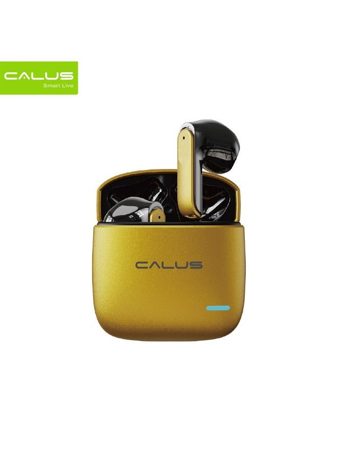 كالوس سماعات أذن بلوتوث لاسلكية CALUS ZIP40 Gold True مع علبة شحن - صوت ستيريو هاي فاي، وقت تشغيل 6 ساعات والتحكم باللمس - Image 3