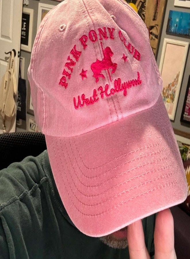 BOTVUG Pink Pony Club Embroidered Trucker Hat Women Baseball Cap Adjustable Cotton dad hat., Pink, 7 3/8 - Image 5