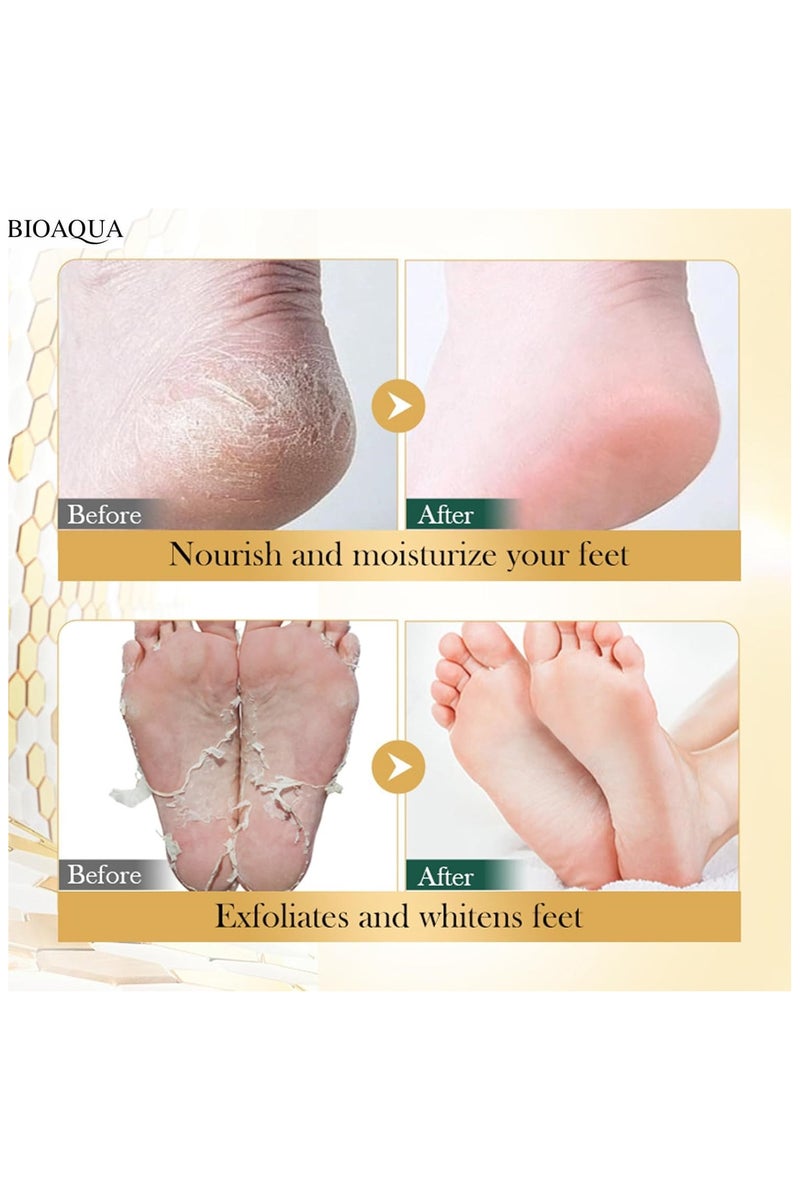 BIOAQUA Pack Of 3 Vitamin E Manuka Honey Foot Mask | Nourish Smooth Tender Feet | Softening Exfoliation | Hydrating Anti Dry Cracking - Image 5
