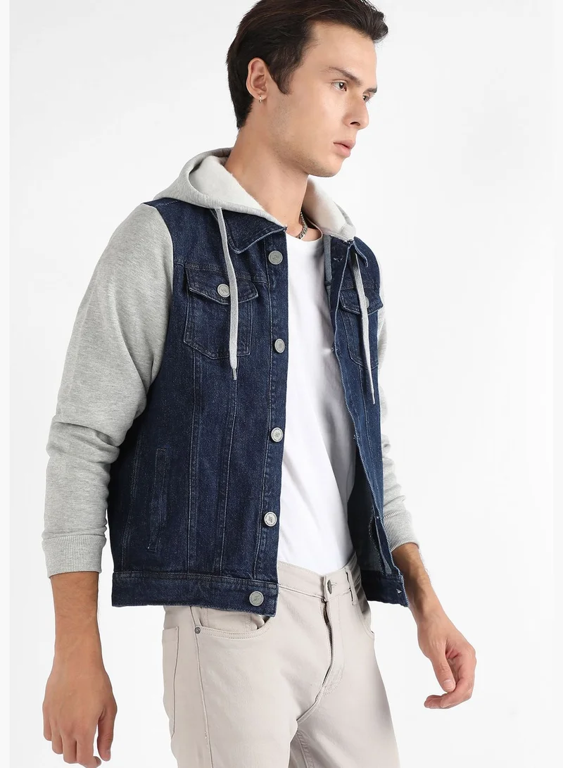 Campus Sutra Stylish Color block Jeans Jacket