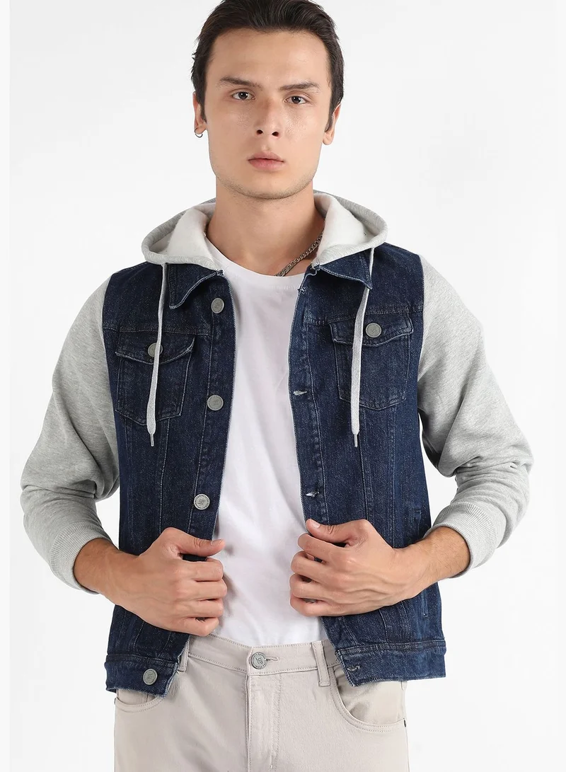 Campus Sutra Stylish Color block Jeans Jacket