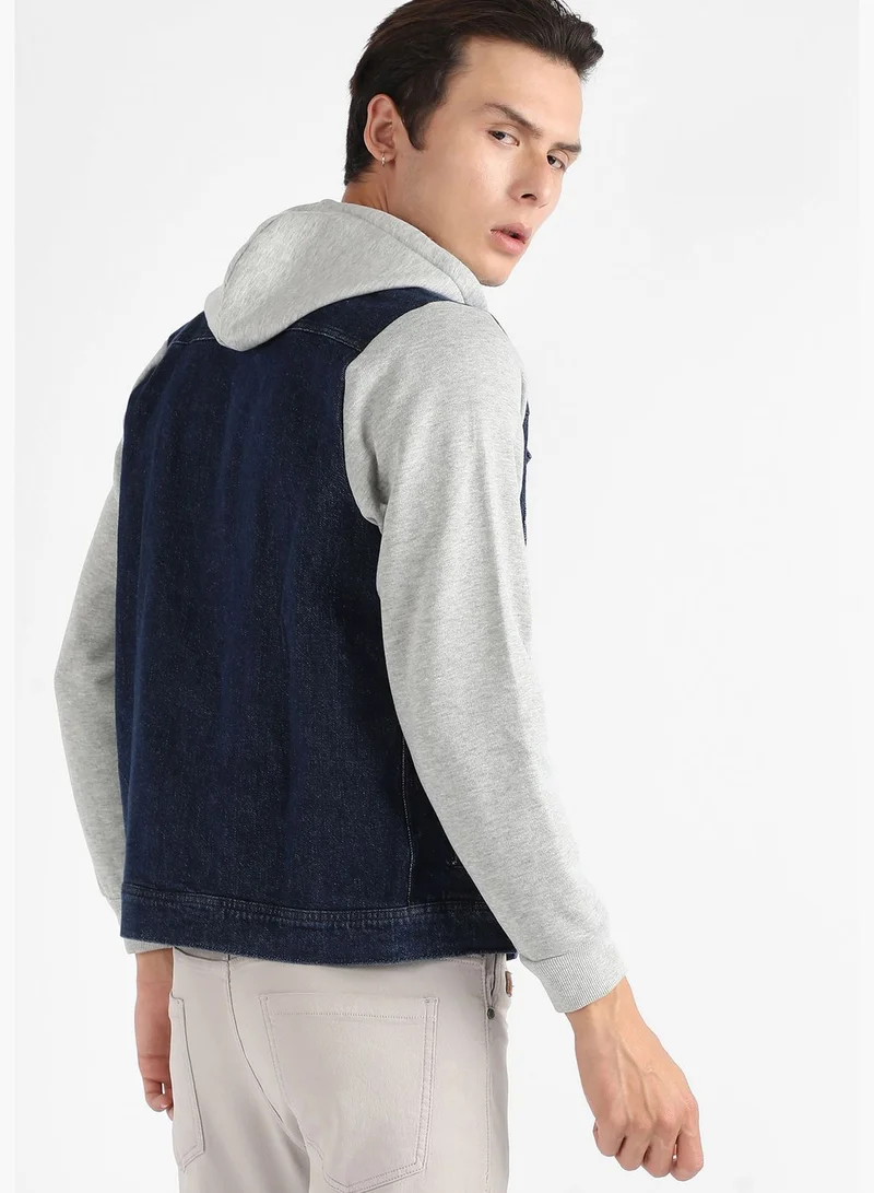 Campus Sutra Stylish Color block Jeans Jacket