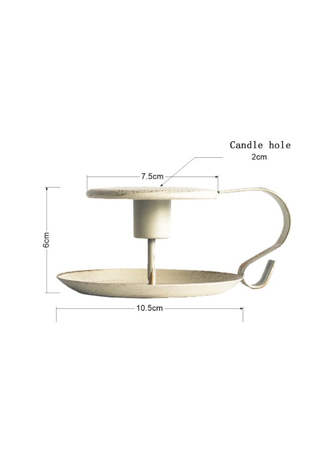 حامل شموع صغير على شكل فنجان شاي بلمسة عتيقة ومتهالكة مجموعة من 2 قطعة - Image 5