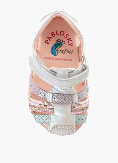 Pablosky Girls' Strap Sandals with Hook and Loop Closure  - Image 4