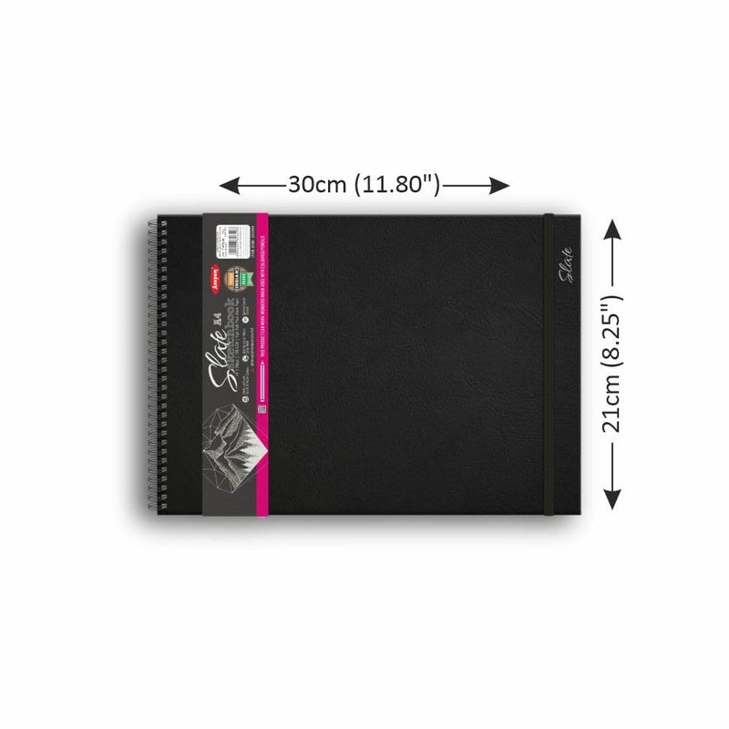 Anupam Slate Sketch Book A4 Spiral Bound Drawing Book Acid Free Paper 140 GSM for Artists, Professional (40 Sheets, 80 Pages) - Image 2