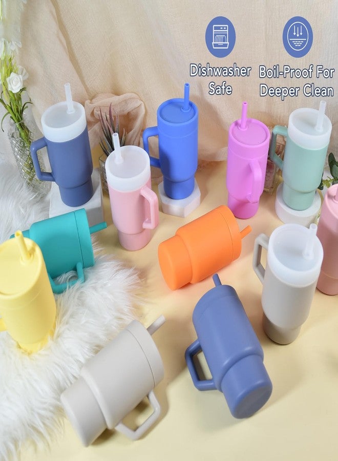 CHLJAR 4 Pack 9oz Tumbler with Straw and Coloed Lid Smll Tumbler with Toddler-Friendly Straw and Handle Set of 4,Encourages Hydration, Easy to Clean, Dishwasher Safe, Mixed Creamsicle - Image 3