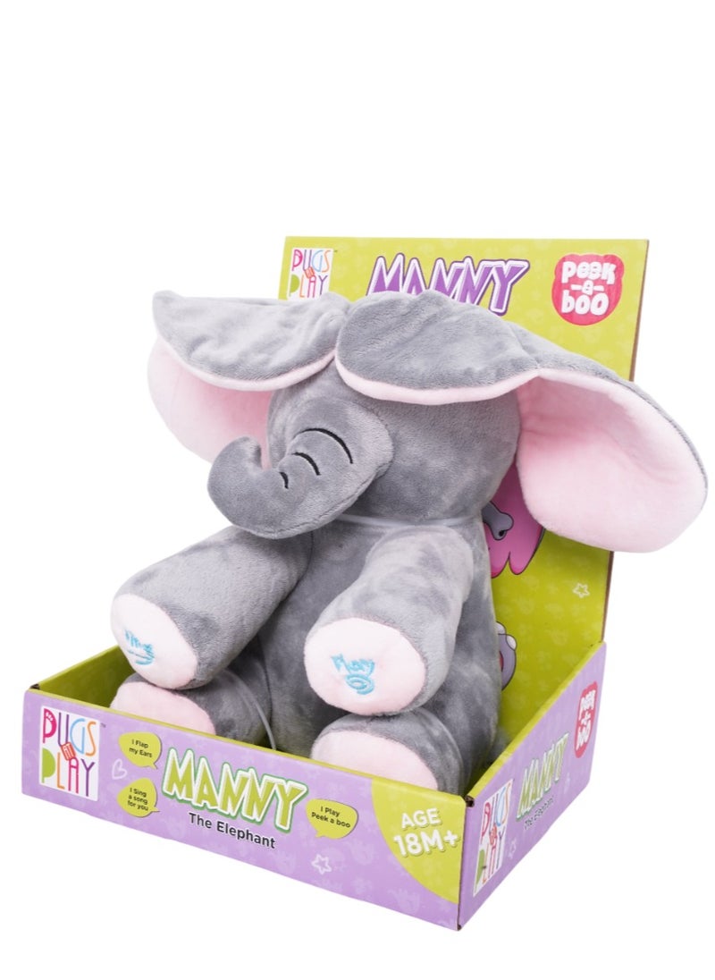 PUGS AT PLAY Pugs At Play Peek A Boo Manny 10-Inches, Battery Operated | Interactive Plush Toy  - Image 5