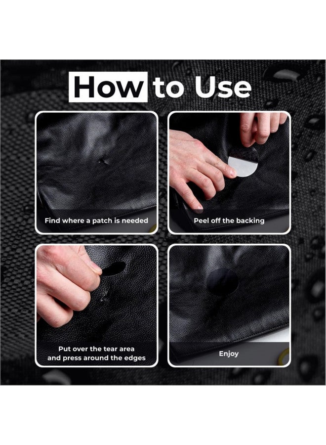 aZengear Repair Patches for Down Jackets - Waterproof, Pre-Cut, Self-Adhesive, Tear-Cold-Heat-Resistant Nylon Polyester Fabric to Fix Puffer Coats, Gear, Tents (11 Pieces, Solid Black) - Image 1